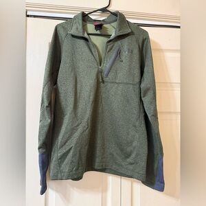 Men’s Green North Face Quarter Zip Jacket Size Medium